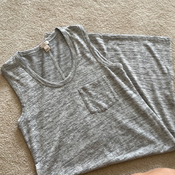 J Crew striped black/gray/white tank dress size xxs - Picture 2 of 4